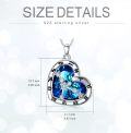 wholesale 925 Sterling Silver Blue Crystal Heart Zodiac Constellation Pendant Necklace-0-2