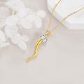 wholesale 18k Gold Plated 925 Sterling Silver Italian Horn Pendant Charm Necklace s for Men 18+2-0-2