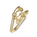 wholesale Yellow 9K Gold Hug Ring for Her Adjustable Hand Jewelry Christmas Birthday Anniversary Valentine s Gifts for Women Girlfriend Wife Fianc e-0-0