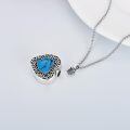 wholesale 925 Sterling Silver Heart Cremation Urn Necklace Oxidized Floral Amethyst Memorial Pendant-0-33