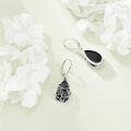 wholesale 925 Sterling Silver Black Tourmaline Crystal Healing Earrings for Women Spiritual Protection Jewelry-0-2