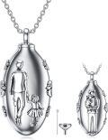 wholesale TOUPOP Two Side Dad Cremation Urn Necklace Daughter Jewelry For Ashes Keepsake Father Cremation Jewelry Urn Necklace Memorial Pendant For Women Girls With Filling Kit -0-0
