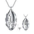 TOUPOP Stainless Steel Cubic Zirconia Two Side Dad Cremation Urn Necklace-0-0
