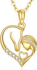 wholesale 14K Gold Heart Shape Diamond Pendant Necklace for Women - Mothers Day Gift-0-0