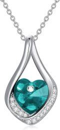wholesale TOUPOP December Birthstone Necklace 925 Sterling Silver Infinity Pendant Necklaces Turquoise Jewelry For Women Anniversary Birthday Gifts For Her For Wife Girlfriend Mom Sister -0-0