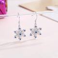 wholesale 925 Sterling Silver Blue Crystal Snowflake Dangle Drop Earrings - Holiday s for Women-0-1