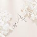 wholesale 925 Sterling Silver Cross Dangle Earrings - Egyptian Style Jewellery for Men & Women-0-3