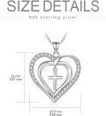 wholesale 925 Sterling Silver Heart with Cross Pendant Necklace for Women and Men - Religious-0-3