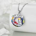 wholesale 925 Sterling Silver Metal Crystal Frog Pendant Necklace with Mushroom and Crown Design-0-4
