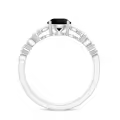 TOUPOP Sterling Silver Black Onyx Moissanite Agate Wedding Ring Set-0-2