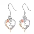 TOUPOP Sterling Silver Rose Heart Butterfly Initial E Letter Drop Dangle Earrings-0-0