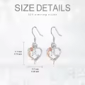TOUPOP Sterling Silver Rose Heart Butterfly Initial M Letter Drop Dangle Earrings-0-4