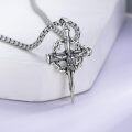 wholesale 925 Sterling Silver Crucifix Pendant Necklace  with Crown of Thorns - Religious Jewelry for Men & Women-0-1