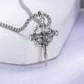 wholesale 925 Sterling Silver Crucifix Pendant Necklace  with Crown of Thorns - Religious Jewelry for Men & Women-0-1