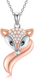wholesale 925 Sterling Silver Metal Rose Gold Foxy Heart Pendant Necklace s for Her-0-0