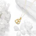 wholesale 14K Gold Cheerleader Live Love Heart Pendant Necklace for Women Girls Gifts-0-2