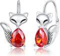 wholesale 925 Sterling Silver Fox Teardrop Crystal Studs: Animal Themed Ear Cuffs for Women & Girls - Adorable Gift Set-0-0