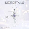 wholesale 925 Sterling Silver 12 Birthstone Flower Pendant Necklace for Women-0-59