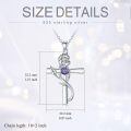 wholesale 925 Sterling Silver Cross Pendant With Red Gemstone And Lily Design-0-59