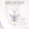 wholesale 925 Sterling Silver Rainbow Chakra Moonstone Butterfly Pendant Necklaces for Women Girls s 3 Goddesses Symbol Birthdays-0-4