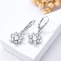 wholesale 925 Sterling Silver CZ Lotus Flower Square Planetary Leverback Drop Earrings for Women and Teen Girls Gifts-0-2