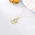 wholesale 14K Gold Grandmother and Child Heart Pendant Necklace for Women-0-2