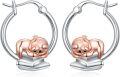 wholesale 925 Sterling Silver Rose Gold Sleeping Sloth Huggie Hoop Earrings for Women-0-0