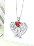 wholesale 925 Sterling Silver Birthstone Angel Wings Pendant Necklace for Women Christmas Gift-0-4