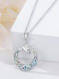 TOUPOP 925 Sterling Silver Abalone Shell Dragon Pendant Necklace-0-1