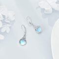 wholesale 925 Sterling Silver Drop Earrings Blue Moonstone Celtic Knot Platinum Plated For Women-0-3