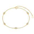 wholesale 14K Gold Bezel Set Round Moissanite Chain Bracelet for Women 7 - VVS1 Clarity D Color Diamond Alternative-0-0
