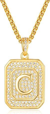 wholesale Gold Filled Sterling Silver Letter Jewelry Necklace for Women Gift for Mom Wife Birthday Anniversary Christmas-Letter C