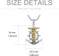 wholesale 925 Sterling Silver Anchor Cross Pendant Necklace with Jesus Christ and Ship Wheel Design - Religious Christian  for Women & Men-0-1