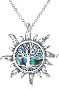 wholesale 925 Sterling Silver Tree of Life Abalone Shell Pendant Necklace for Women Mother's Day Gift-Tree of Life
