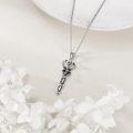 wholesale Sterling Silver Sword Necklace with Snake Pendant Viking Amulet Jewelry for Men Women-0-3