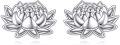 wholesale 925 Sterling Silver Lotus Flower Stud Earrings - Hypoallergenic Jewelry for Women and Girls-0-0