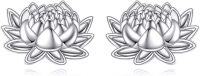 wholesale 925 Sterling Silver Lotus Flower Stud Earrings - Hypoallergenic Jewelry for Women and Girls-Lotus Stud Earrings