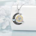 wholesale 925 Sterling Silver Moonstone Crescent Sun and Moon Pendant Necklace-0-3