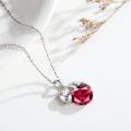 wholesale 925 Sterling Silver Cat Mom Baby Sleeping With Yellow Crystal Pendant Necklace-0-59