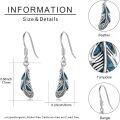 wholesale 925 Sterling Silver Feather Shape Turquoise Stone Western Style Drop Earrings for Women-0-3