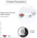 wholesale 925 Sterling Silver Fruit Slice Stud Earrings (Watermelon)-0-4