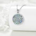 wholesale 925 Sterling Silver Flower of Life Abalone Shell Pendant Necklace-0-1