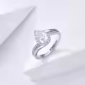 TOUPOP Sterling Silver Moissanite 1ct Round Engagement Rings Wedding Band-0-4