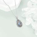 wholesale 925 Sterling Silver Labradorite Teardrop Tree of Life Pendant Necklace-0-5