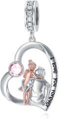 wholesale 925 Sterling Silver Family Love Charm Bracelet for Daughter Mother Lover - Birthday Valentine's Day Gifts-0-21