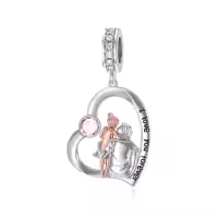 wholesale 925 Sterling Silver Family Love Charm Bracelet for Daughter Mother Lover - Birthday Valentine's Day Gifts-05-10-October