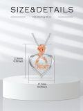 wholesale 925 Sterling Silver Lab-Grown Cubic Zirconia Rose Heart Pendant Necklaces for Women - Anniversary/Birthday/Mother's Day Gift Ideas for Mom/Sister-0-3