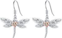 wholesale 925 Sterling Silver Celtic Knot Heart Dragonfly Leverback Hoop Earrings Gift for Her-Dragonfly Hook Earring