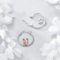 wholesale 925 Sterling Silver Fox Hoop Earrings - Cute Small  for Women & Girls-0-3