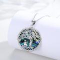 wholesale 925 Sterling Silver Abalone Shell Tree of Life Pendant Necklace with Cross for Women Gift-0-4